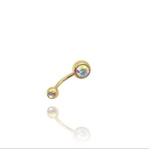 Belly ring unicorn double gem